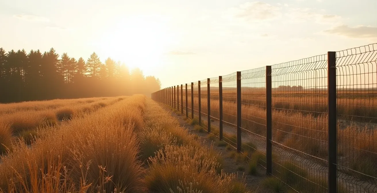 Vue d'ensemble d'une clôture professionnellement installée dans le paysage vendéen