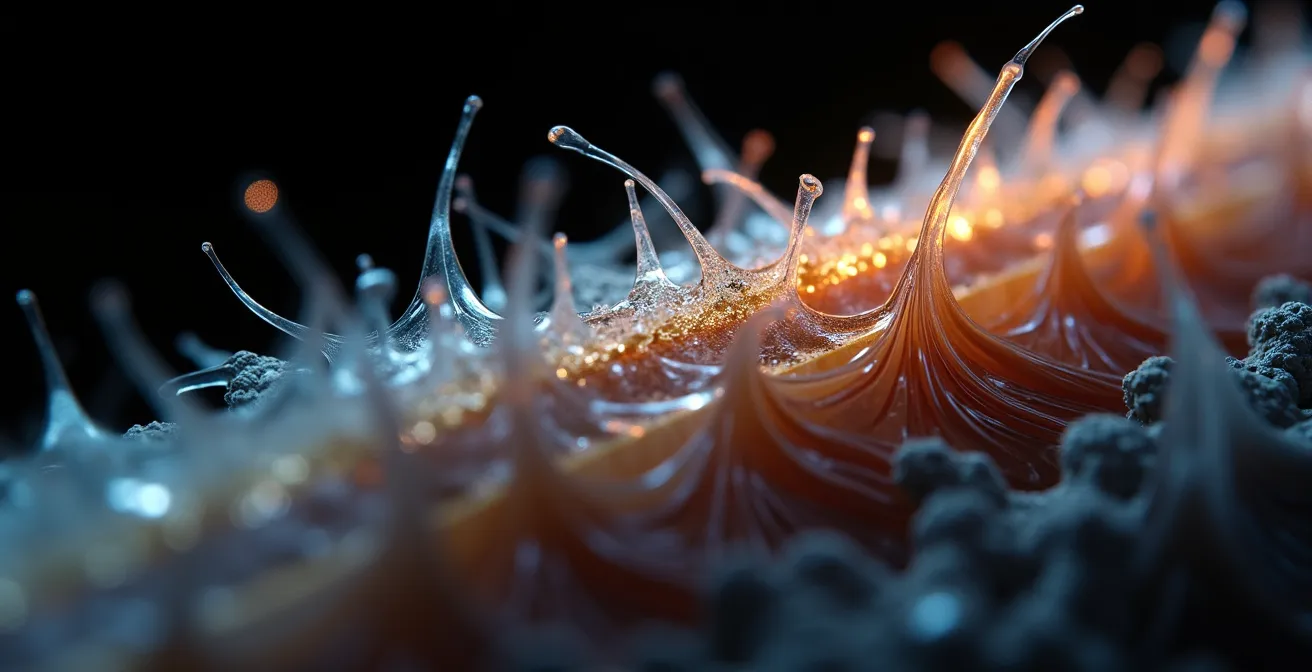 Comparaison microscopique entre structure lipidique végétale et céramides capillaires