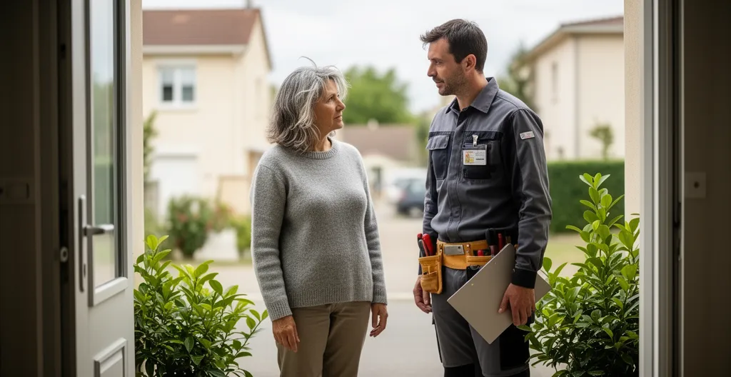 Propriétaire recevant son dossier de diagnostic technique complet du diagnostiqueur